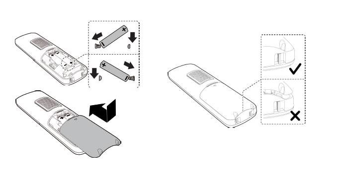 Installing the battery and replacing the battery cover